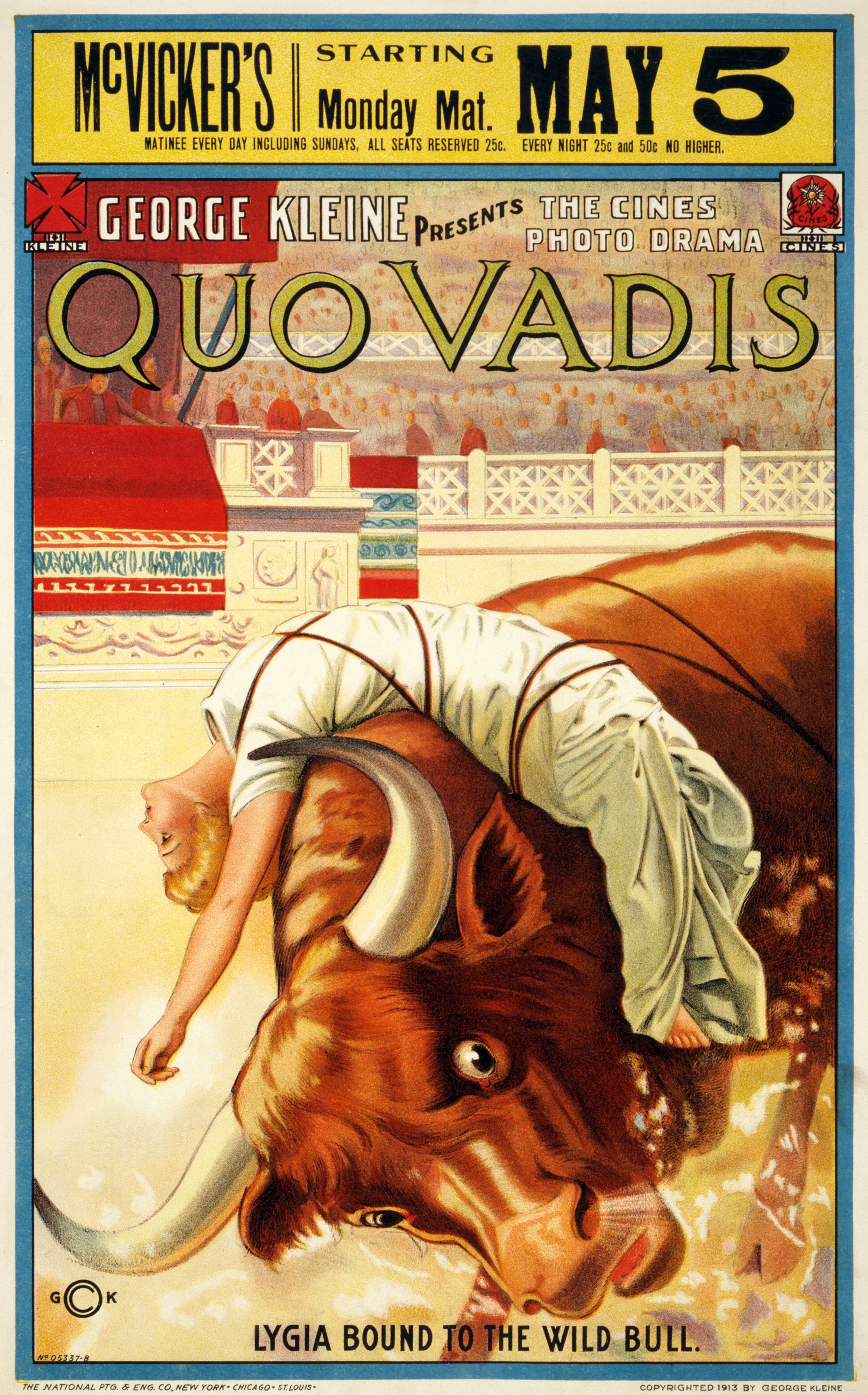 Quo_Vadis,_Lygia_bound_to_the_wild_bull,_movie_poster,_1913